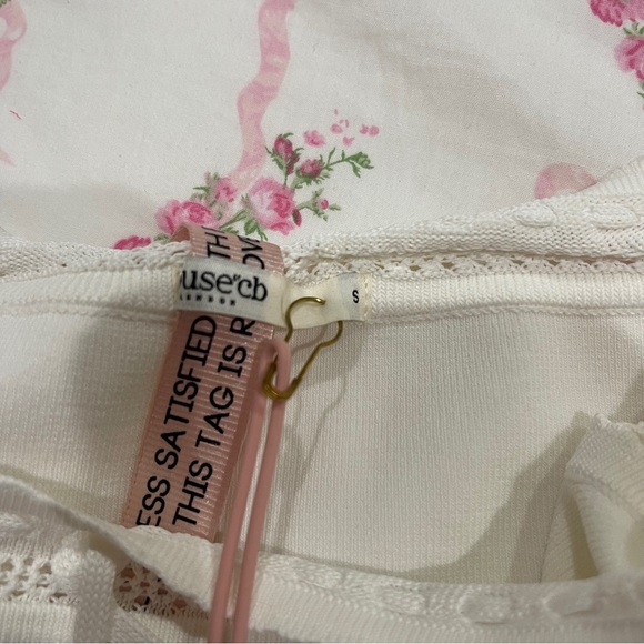 House of CB Nola Ivory Dainty Knit Top and Sarelle Ivory Dainty Knit Mini Skirt - Picture 7 of 8